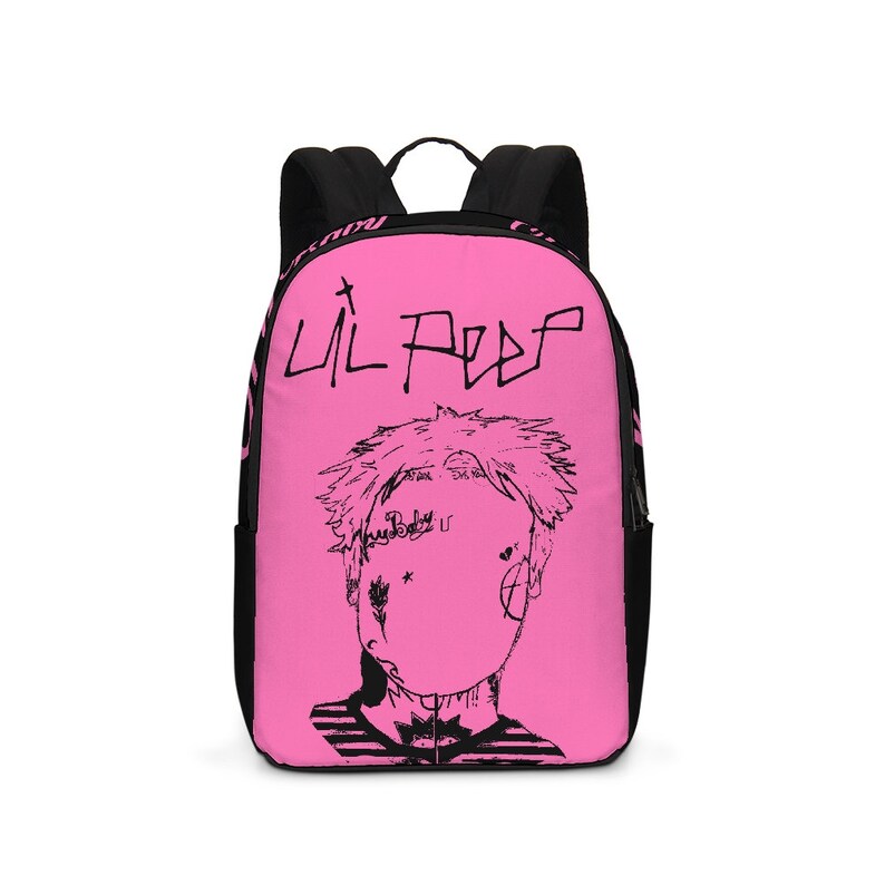 Large Backpack Lil peep pink aDhD Gustav painting Short Tempered design