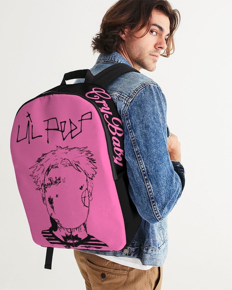 Large Backpack Lil peep pink aDhD Gustav painting Short Tempered design