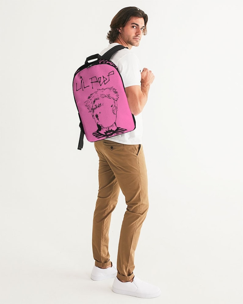 Large Backpack Lil peep pink aDhD Gustav painting Short Tempered design