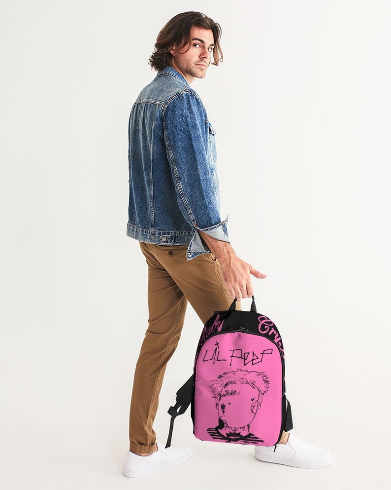 Large Backpack Lil peep pink aDhD Gustav painting Short Tempered design