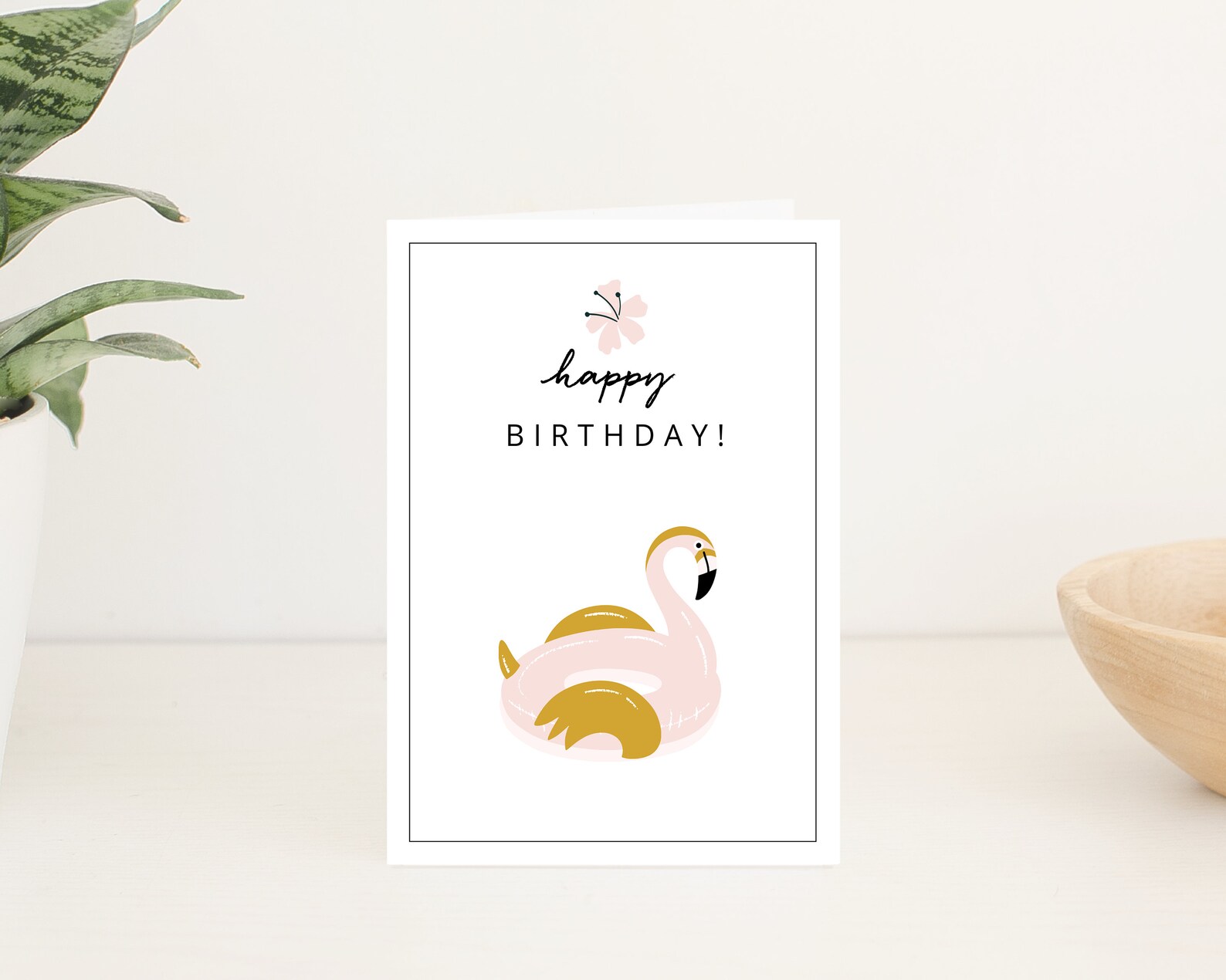 Printable Birthday Card Flamingo Design 4x6 and 5x7 Sizes - Etsy