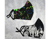 Paint Splatter Face Mask, Neon Face Mask, Marble Mask, Art Face Mask, Splatter Mask, Edgy Face Mask, Mod Face Mask, Fashionable Face Mask