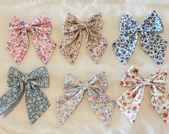 Lazo para el cabello de tela floral: Lazo de algodón hecho a mano, para niña pequeña