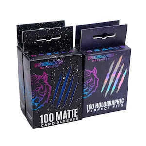 Paquete de fundas Prismatic Defender® para cartas coleccionables (TCG): 200 fundas holográficas de ajuste perfecto + 200 fundas mate para cartas de MTG, Pokémon, Digimon, Lorcana, Kpop y PC.