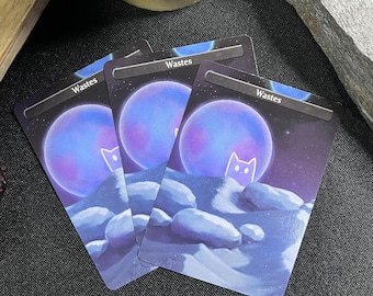Wastes Basic Land Proxy 3-Pack | Custom Art Proxies - Compatible with Magic: The Gathering (MTG) - Commander / EDH - Mana Cats Card Tokens