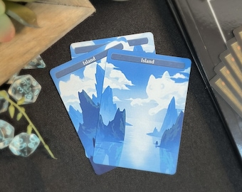 Island Basic Land MTG Proxy 3-Pack | Custom Art Proxies - Compatible with Magic - Commander/EDH - Mana Cats Card Tokens & Proxies