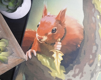 Acorn Ascendants MTG Playmat (24″x14″) Squirrel Mat w Drawstring Bag for Trading Card Games (TCG) - Compatible with Magic: The Gathering