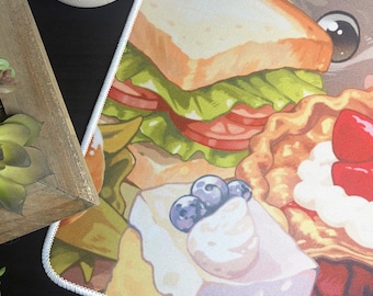 Snack Attack MTG Playmat / Desk Mat (24″x14″) w Drawstring Bag for Trading Card Games (TCG) - Compatible with Magic: The Gathering, Pokemon