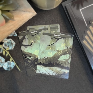 Swamp Basic Land MTG Proxy 3-Pack | Custom Art Proxies - Compatible with Magic: The Gathering (MTG) - Commander/EDH - Mana Cats Card Tokens