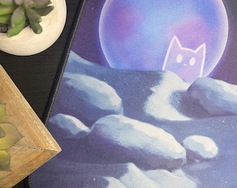Wastes Cats MTG Playmat / Desk Mat (24″x14″) w Drawstring Bag for Trading Card Games (TCG) - Compatible with Magic: The Gathering, Pokemon