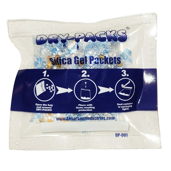 Silica Gel Desiccant Packets Color Changing, Moisture Absorbing 