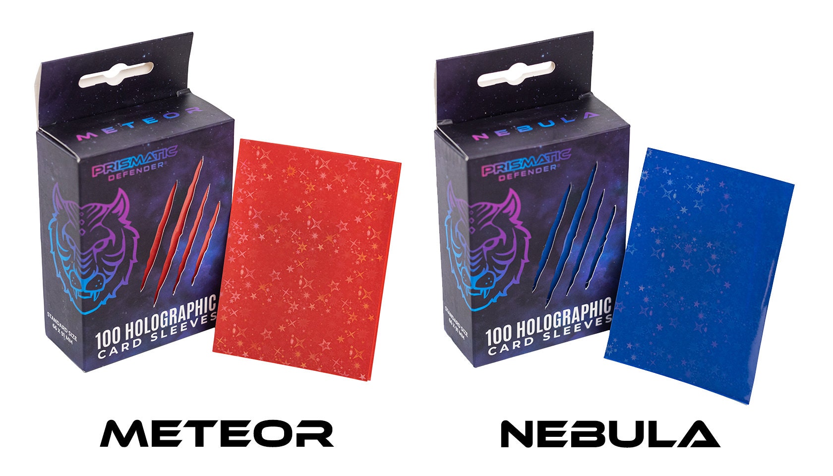 Card Sleeves For MTG Pokemon Lorcana PRISMATIC DEFENDER Oracle/Nebula  Holographic Card Sleeves | 100-Pack Medium Blue Glossy Sleeves For Trading  Cards & TCG One Piece Card Sleeves