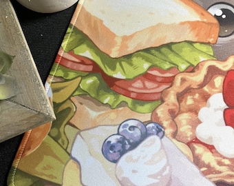 Hungry Cats TCG Playmat / Desk Mat (24″x14″) w Drawstring Bag for Trading Card Games - Compatible with Magic: The Gathering (MTG), Pokemon