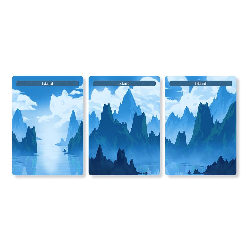 Island Basic Land MTG Proxy 3-pack | Custom Art Proxies - Compatible ...