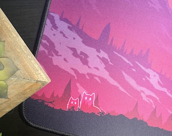 Mountain Cats MTG Playmat / Desk Mat (24″×14″) w Drawstring Bag for Trading Card Games (TCG) - Compatible with Magic: The Gathering, Pokemon