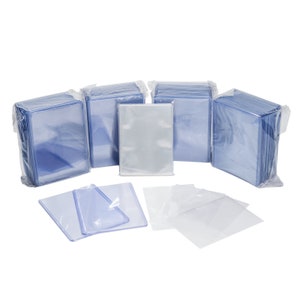 Pacote Toploader e Penny Sleeve (100 unidades cada) - Porta-cartas semi-rígidos e capas macias para cartas TCG - MTG, Pokémon, Digimon, Lorcana, Kpop PC