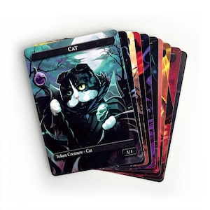Cat MTG Tokens Variety 10-Pack | Custom Art Creature Proxies - Compatible with Magic: The Gathering (Commander / EDH ) - MTG Proxy Kitties