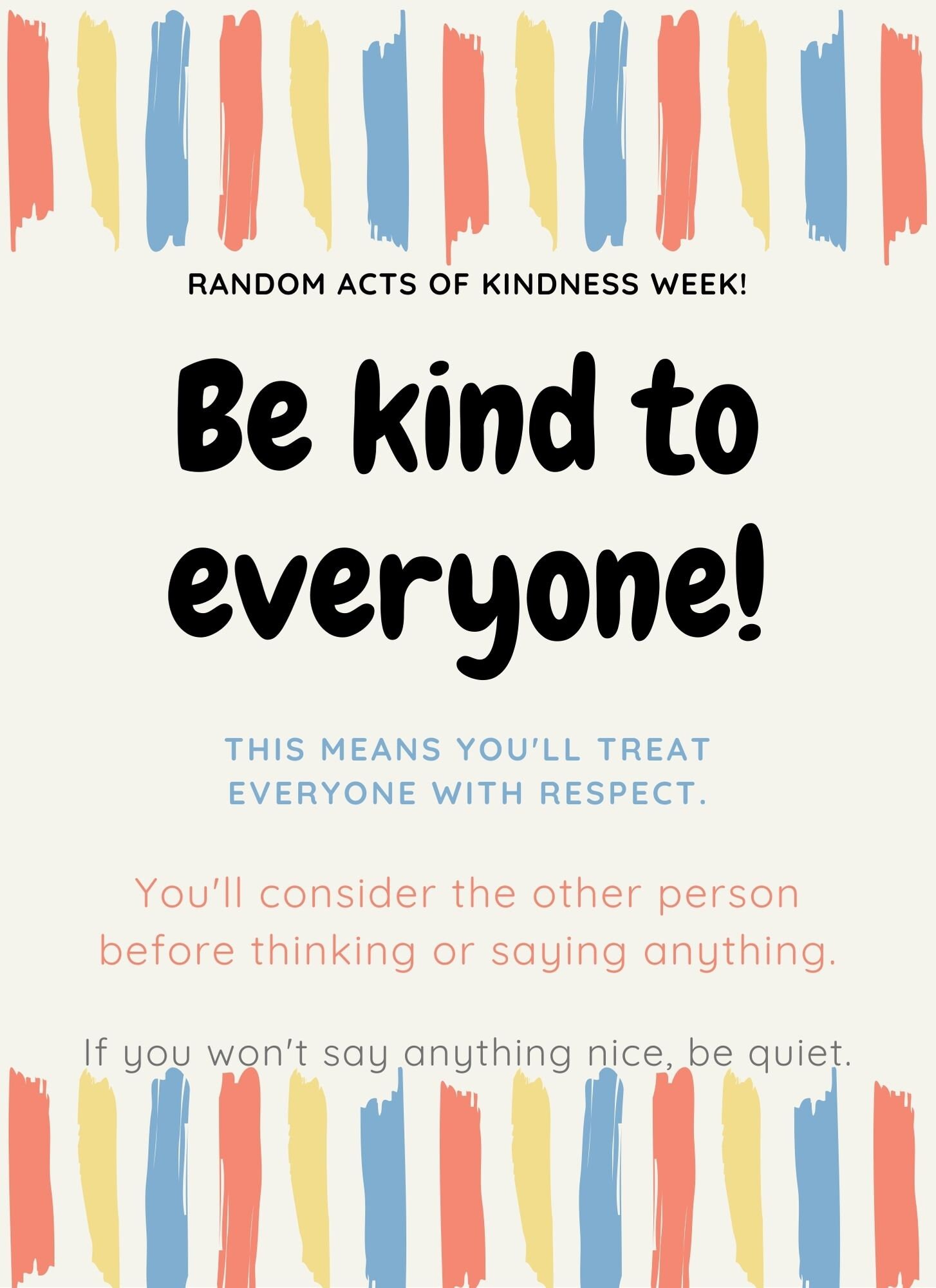Random Acts Of Kindness Week Classroom poster printable wall | Etsy