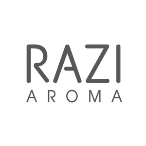 May include: A logo for a company called "RAZI AROMA". The logo is in a simple, modern style with the company name in a bold, sans-serif font.