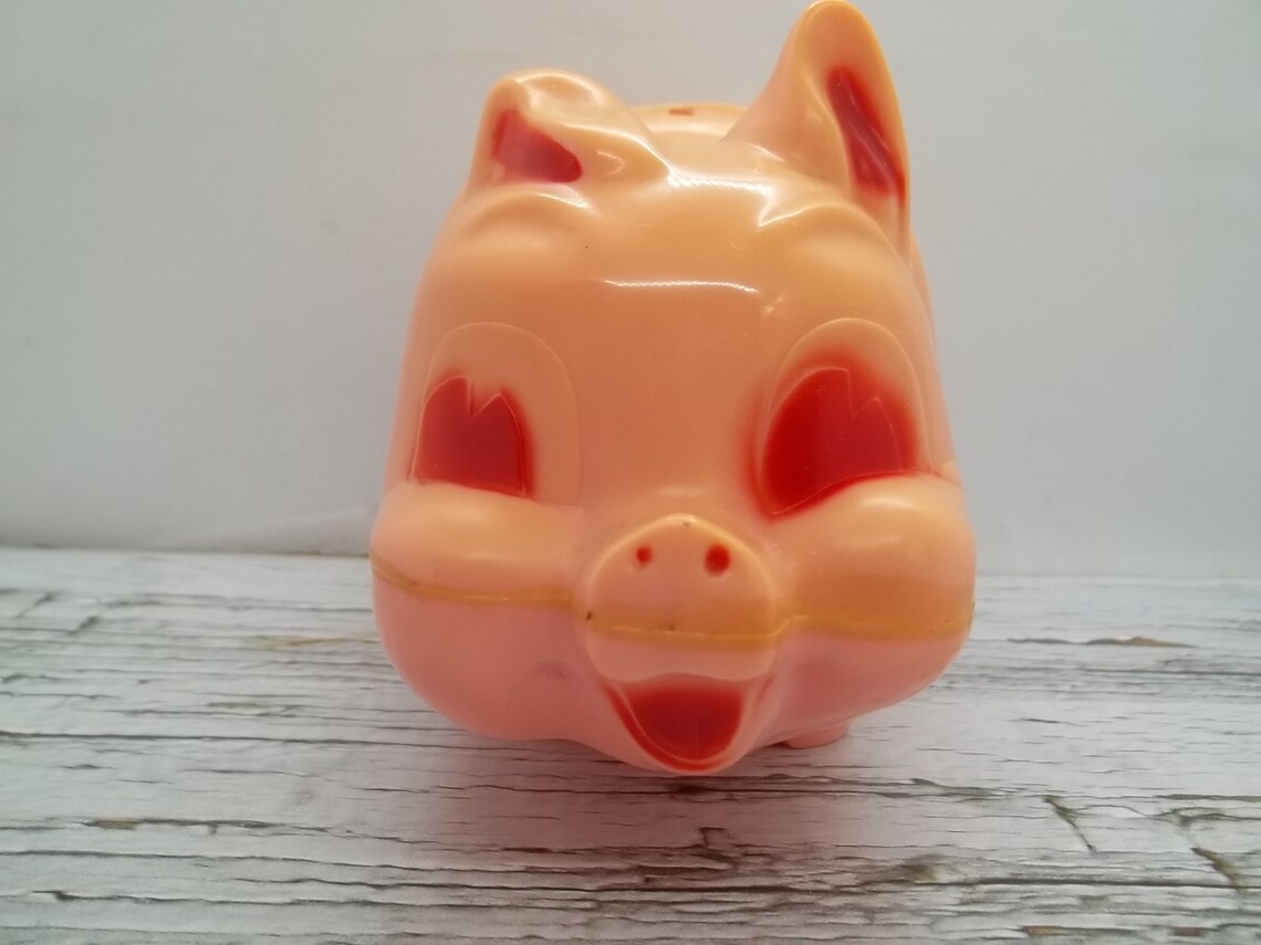 Vintage Reliable Plastic Piggy Bank Coin Bank Etsy
