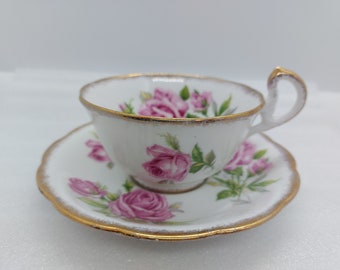 Vintage Tea Cup And Saucer Orleans Rose Royal Srandard England