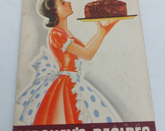 1940'S Vintage Hershey's Chocolate Recipe Cook Booklet