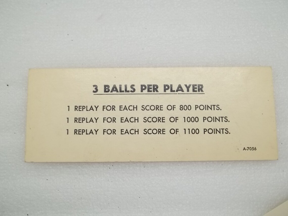 3 Vintage Pinball Score Cards Etsy