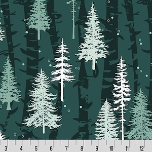 Shannon Fabrics McKay Manor Boreal Forest Digital Cuddle Evergreen Minky Fabric