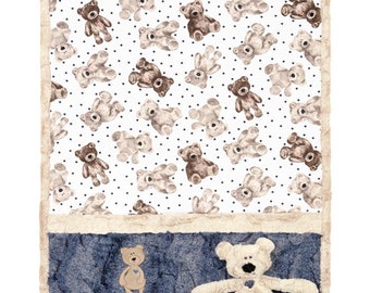 Shannon Fabrics Cuddle Buddies Kimberbear Minky Blanket and Stuffie Kit