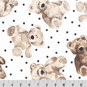 Tela Minky cuarzo de osito de peluche digital Shannon Fabrics