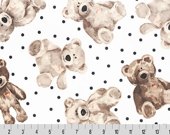 Shannon Fabrics Digital Cuddle Teddy Quartz Minky Fabric