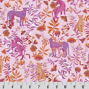 Shannon Fabrics Quilting Cuddle Wanderlust Big Cats Pink 1.5mm 44&quot; Wide Minky Fabric