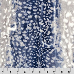 Shannon Fabrics Luxe Cuddle Fawn Navy Minky Fabric