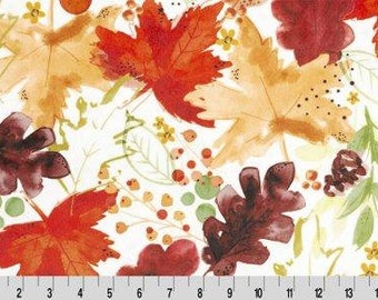 Shannon Fabrics Digital Cuddle Autumn Leaves Harvest Minky Fabric