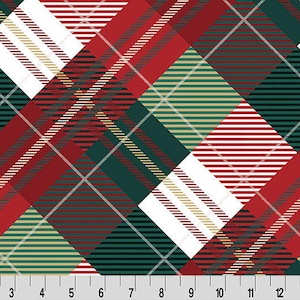 Shannon Fabrics Plaid Tidings Digital Cuddle Multi Minky Fabric