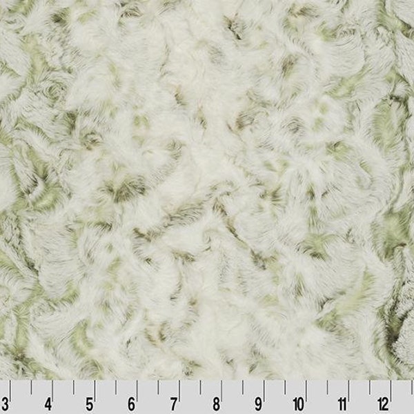 Shannon Fabrics Luxe Cuddle Snowy Owl Basil Minky Fabric