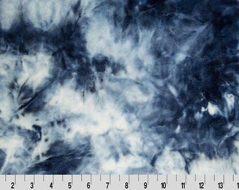 Tela de minky azul marino con estampado tie-dye Cuddle de Shannon Fabrics