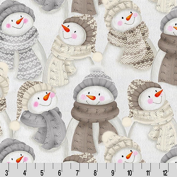 Shannon Fabrics Snow Day Digital Cuddle Simply Taupe Minky Fabric