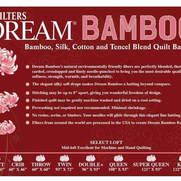 BAMBOO Quilt Batting Size Throw (60"x60") - Quilter's Dream