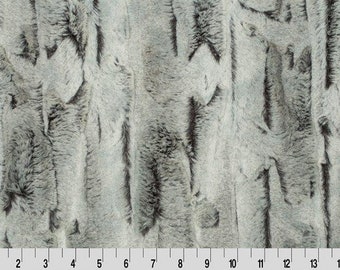 Shannon Fabrics Luxe Cuddle Silver Fox Sterling/Black Minky Fabric