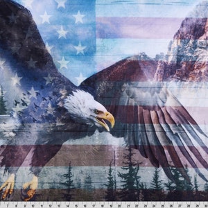 Shannon Fabrics USA Wild Digital Cuddle Minky Panel Americana