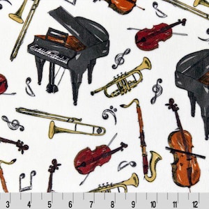 Shannon Fabrics Digital Cuddle Music In The Air Woodland Minky Fabric