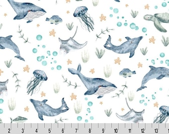 Shannon Fabrics Under The Sea Multi Digital Cuddle Minky Fabric