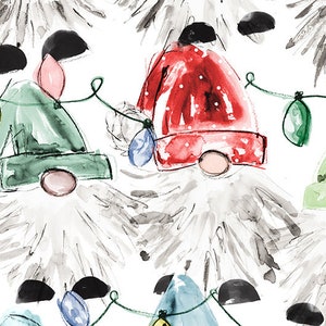 Shannon Fabrics Don&#39;t Gnome Me Digital Cuddle Snow Minky Fabric