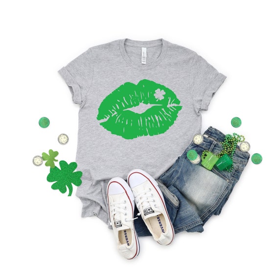 Green St Patricks Day Lips Clover Lips 