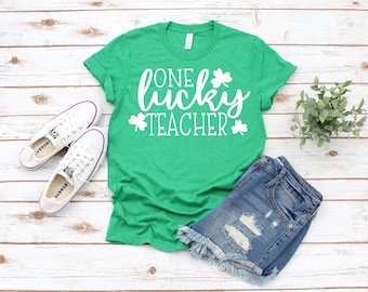 One Lucky Teacher Shirt, Teacher Shirt, St Patricks Day Shirt, Gift for Teacher, Teacher St Patricks Day, St Pattys Day Shirt, Lucky Teacher