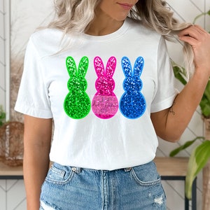 Glitter Easter Bunnies Shirt, Easter Shirt, Bunny Shirt, Easter Basket Gift, Easter Sweatshirt, Easter Shirts for Women, Kids Easter Shirts