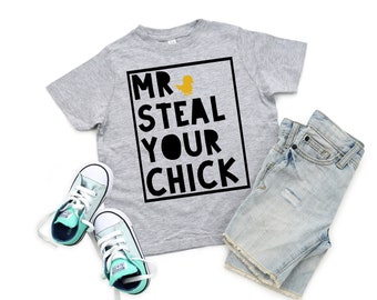 Mr Steal Your Chick Shirt, Kids Easter Tee, Easter Tee, Boys Easter Tee, Steal your Chick, Cute Boys Easter Tee, Easter Shirt, Kids Easter