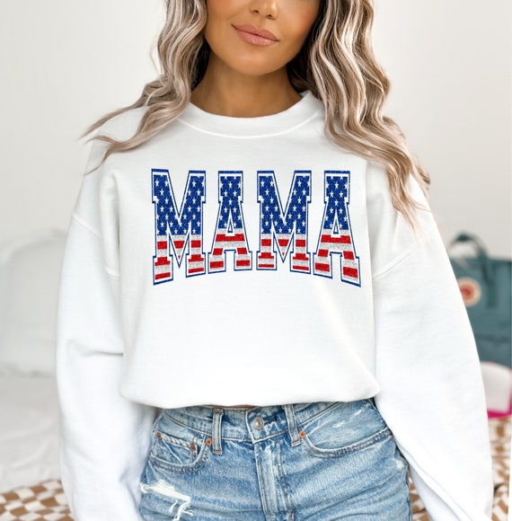Retro Mama Sweatshirt 4th of July Sweatshirt Mama Sweatshirt July 4th Sweatshirt American Mama Shirt 4th of July Shirt Mama Shirts Etsy UK