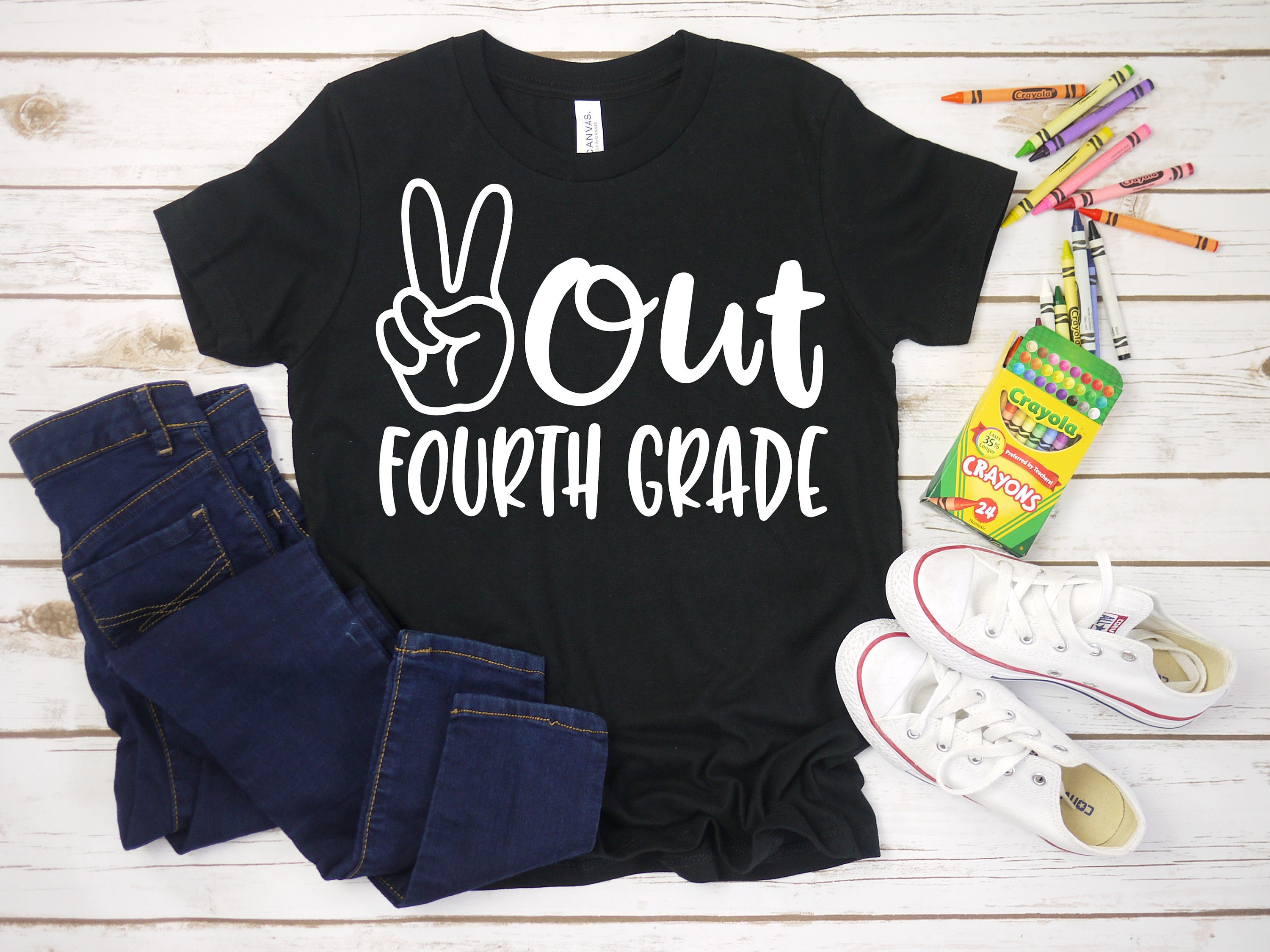 Peace Out Fourth Grade Shirt 4th Grade End of Year Shirt Etsy